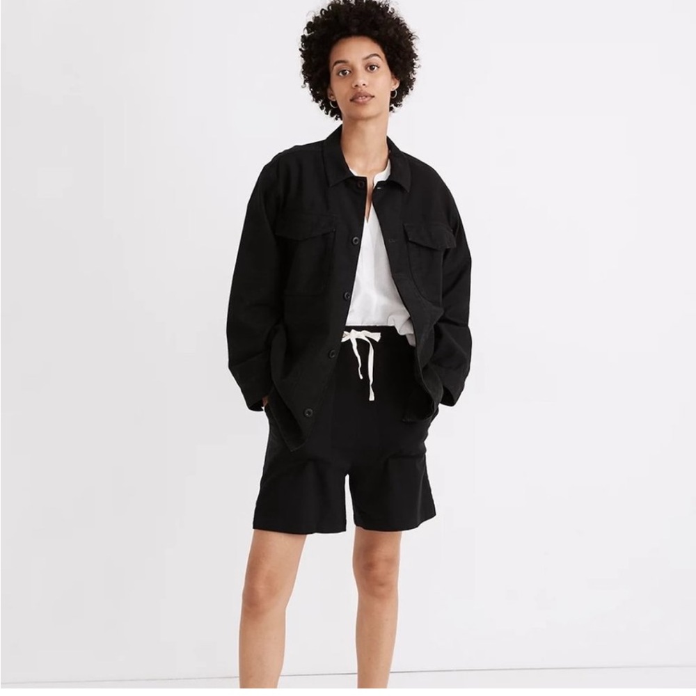 NWT Madewell Military Shirt Jacket Chore Utility Coat Black Small cotton shacket